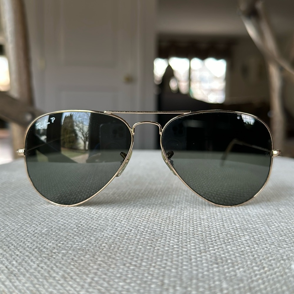 Dark Ray Ban Aviator Polarized Sun Glasses